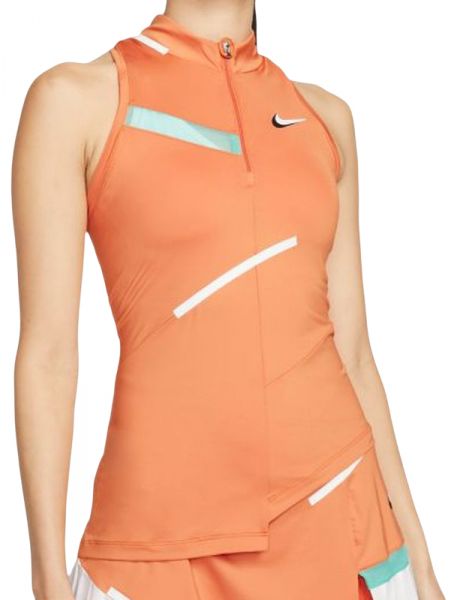 Női tenisz top Nike Dri-Fit Slam Tank W - hot curry/washed teal/white/white