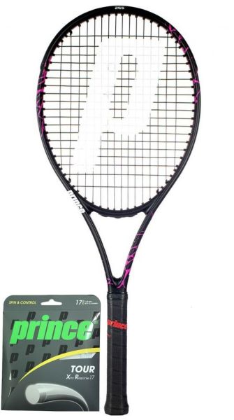 Tennisschläger Prince Beast Pink 265g + Tennis-Saiten