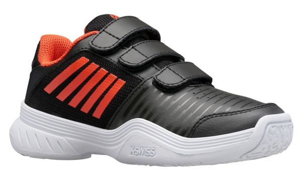 Juniorskie buty tenisowe K-Swiss Court Express Strap Omni - jet black/spicy orange/white