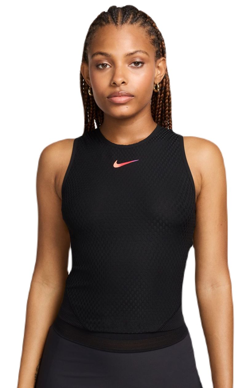 Women s top Nike Court Slam Dri Fit Black Tennis Zone Tennis Shop