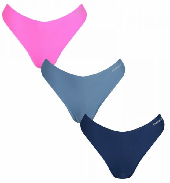 Kalhotky Reebok Bonded Thong Rae Womens 3P - blue slate/atomic pink/batik blue