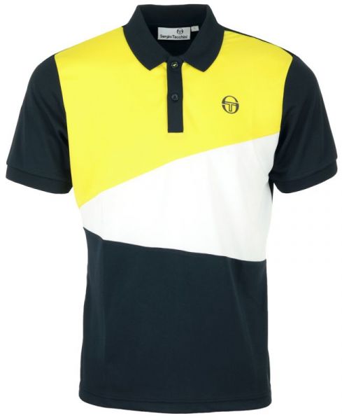 Herren Tennispoloshirt Sergio Tacchini Equilatero PL Polo - navy/yellow