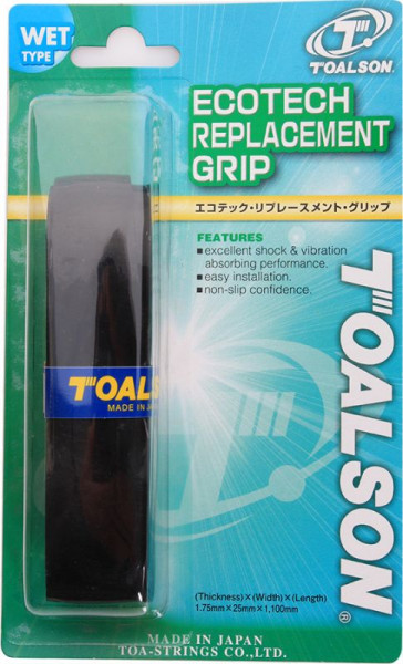 Tenisz markolat - csere Toalson Ecotech Replacement Grip black 1P