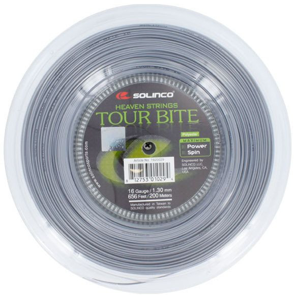 Tenisz húr Solinco Tour Bite (200 m) - grey