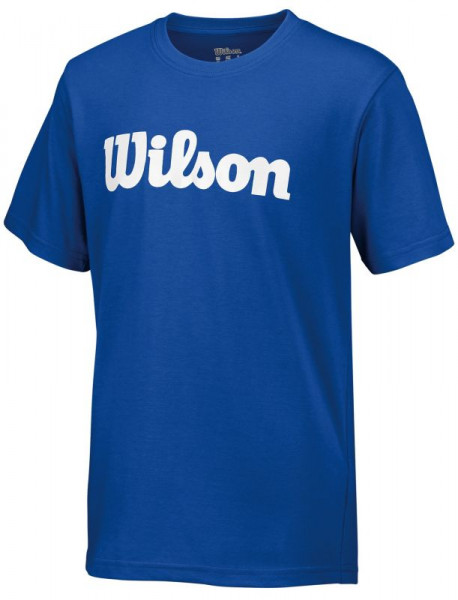  Wilson Script Cotton Tee - blue/white