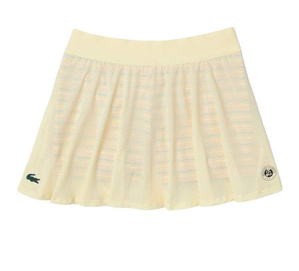 Damen Tennisrock Lacoste Roland Garros Edition Sport Skirt with Built-in Shorts - yellow/light or