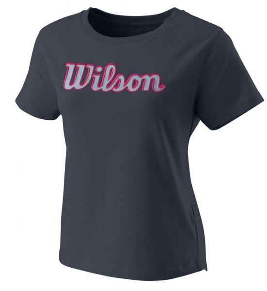 Dámske tričká Wilson Script Eco Cotton Tee W - Čierny