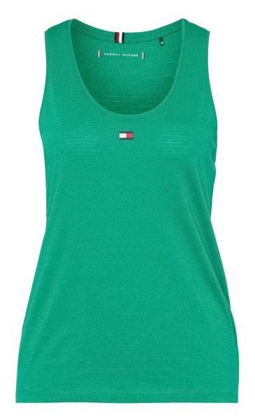 Damen Tennistop Tommy Hilfiger Essential Flag Slim Tank Top - olympic green