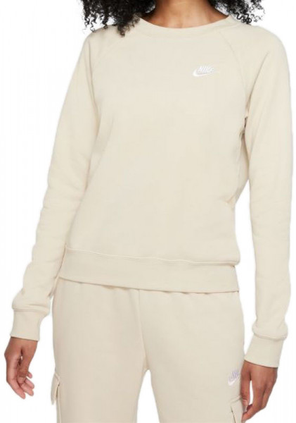 Naiste tennisejakk Nike Essential Crew Fleece W - rattan/white