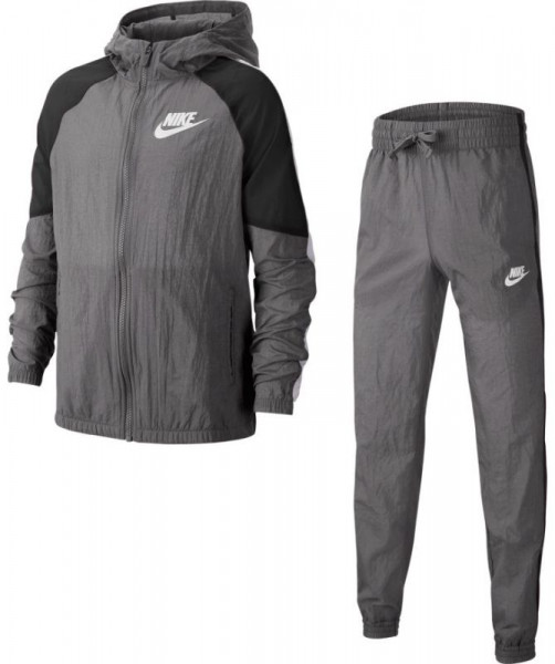  Nike Swoosh Woven Track Suit - gunsmoke/black/white/white