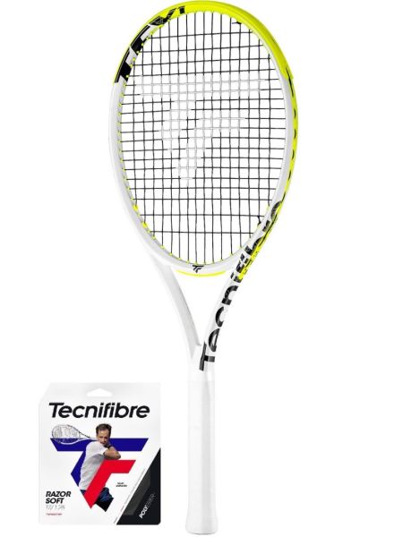 Tennisschläger Tecnifibre TF-X1 275 V2 + Tennis-Saiten