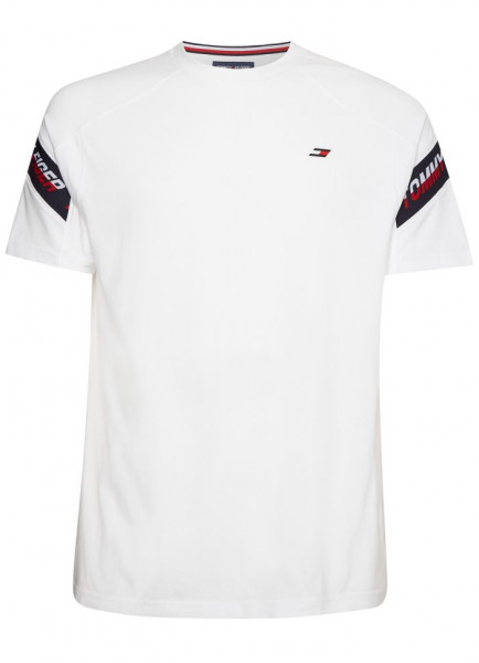 Herren Tennis-T-Shirt Tommy Hilfiger Tape SS Tee - white