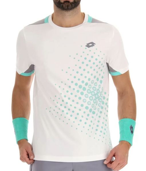 Herren Tennis-T-Shirt Lotto Top IV Tee 1 - bright white/green 9