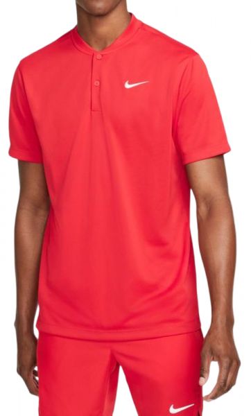 Men's Polo T-shirt Nike Men's Court Dri-Fit Blade Solid Polo - university red/white