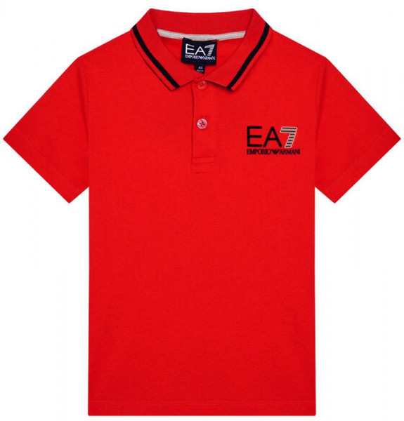 T-krekls zēniem EA7 Boys Jersey Polo Shirt - racing red