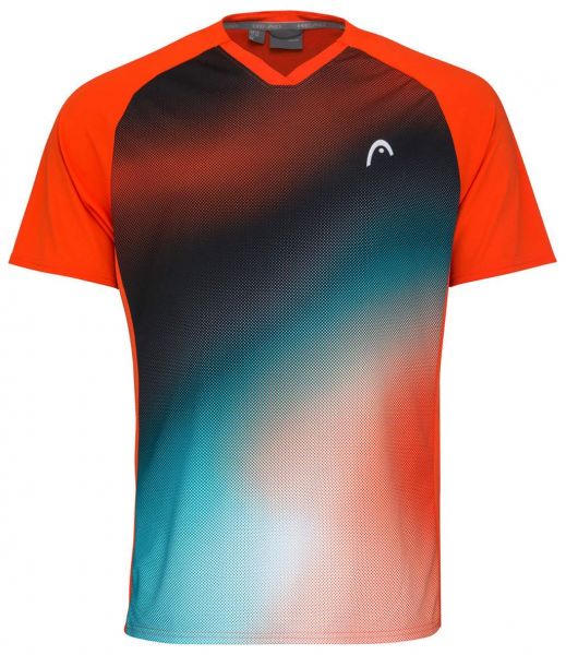 Koszulka chłopięca Head TOPSPIN T-Shirt - tangerine/print vision