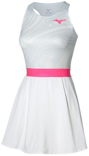 Damen Tenniskleid Mizuno Charge Printed Dress - Weiß
