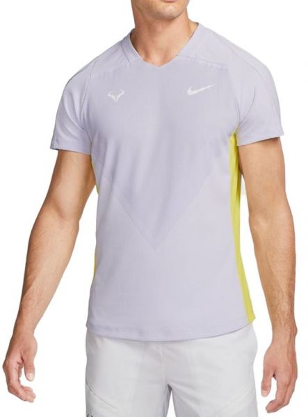 Herren Tennis-T-Shirt Nike Court Dri-Fit Advantage Rafa Top - violet frost/yellow strike/white