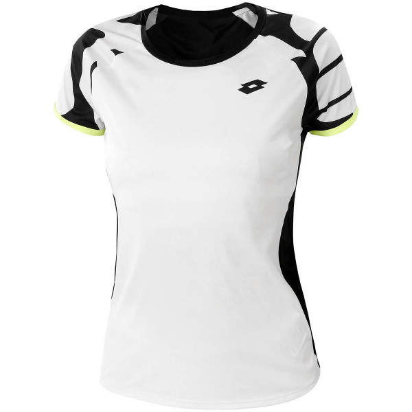 Damski T-shirt Lotto Top Ten W III Tee PRT2 PL - bright white/all black
