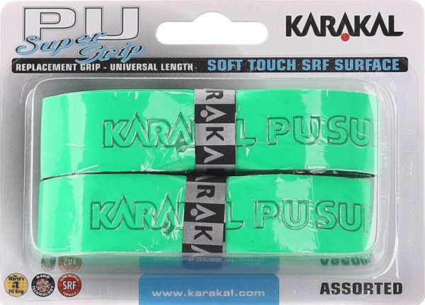 Käepideme liimlindid vahetamiseks Karakal PU Super Grip Twin Pack 2P - green