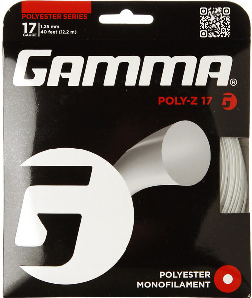 Tenisový výplet Gamma Poly-Z (12.2 m) - white