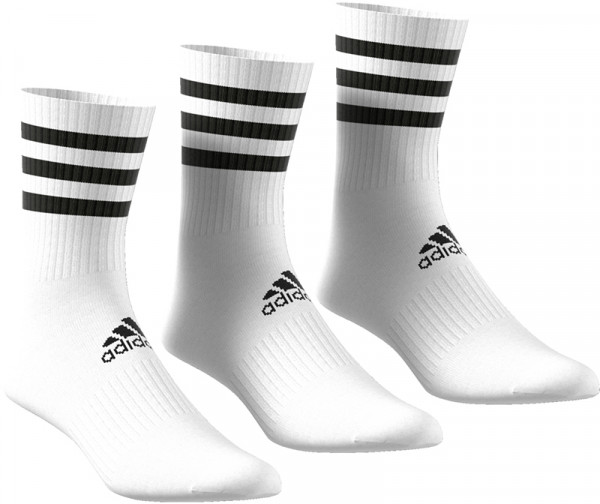 Teniso kojinės Adidas 3S Cushion Crew 3PP -White/White/White