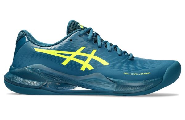 Chaussures de tennis pour hommes Asics Gel-Challenger 14 Indoor - restful teal/safety yellow