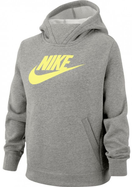 Bluzonas mergaitėms Nike Sportswear Pullover Hoodie - carbon heather/lt zitron