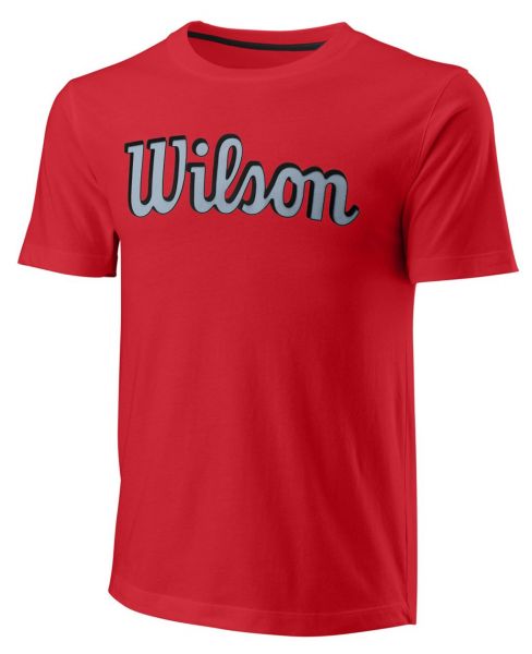 Męski T-Shirt Wilson Script Eco Cotton Tee Slimfit M - Czerwony