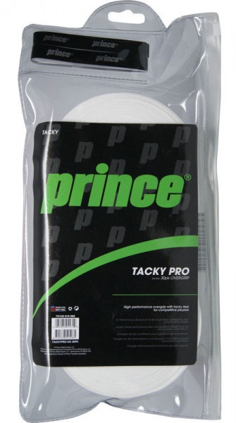 Tenisa overgripu Prince Tacky Pro 30P - white