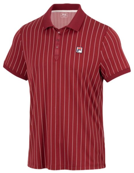 Polo de tenis para hombre Fila Stripes Björn - Rojo