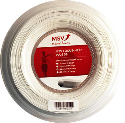 Tennis String MSV Focus Hex Plus 38 (200 m) - white