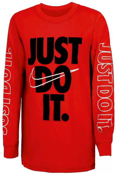  Nike B Tee LS Just Do It Swoosh - university red