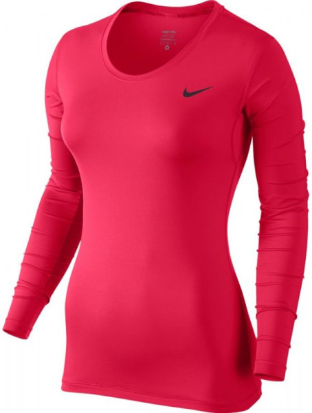  Nike Pro Top Long Sleeve - racer pink/port wine