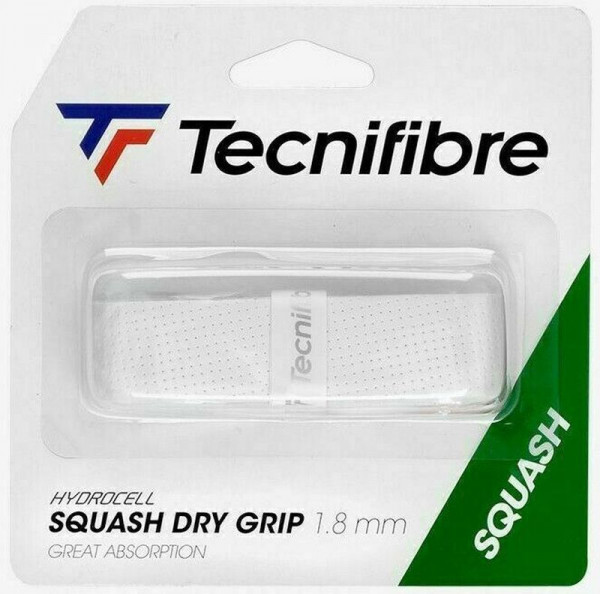 Squash Basisgriffbänder Tecnifibre Squash Dry Grip 1P - white