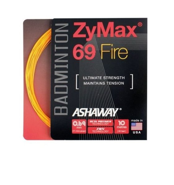 Bamintona stīga Ashaway ZyMax 69 Fire (10 m) - orange