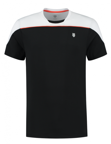 Herren Tennis-T-Shirt K-Swiss Tac Hypercourt Block Crew Tee 3 - jet black/white