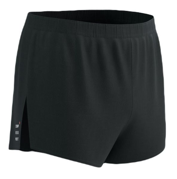 Herren Tennisshorts Compressport Racing Split - Schwarz