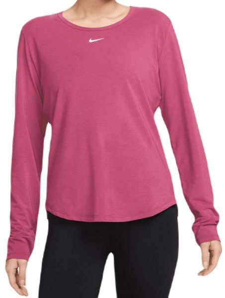 T-Shirt pour femmes (manches longues) Nike Dri-Fit One Luxe Lon Sleeve Top - rosewood/reflective silver