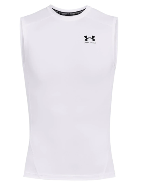 Herren Tennis-T-Shirt Under Armour Men's HeatGear Armour Sleeveless - white/black