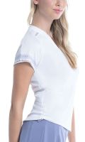 Tenisa T-krekls sievietēm Lucky in Love All About Ikat Stripe Short Sleeve Top - white Tenisa T-krekls sievietēm Lucky in Love All About Ikat Stripe Short Sleeve Top - white