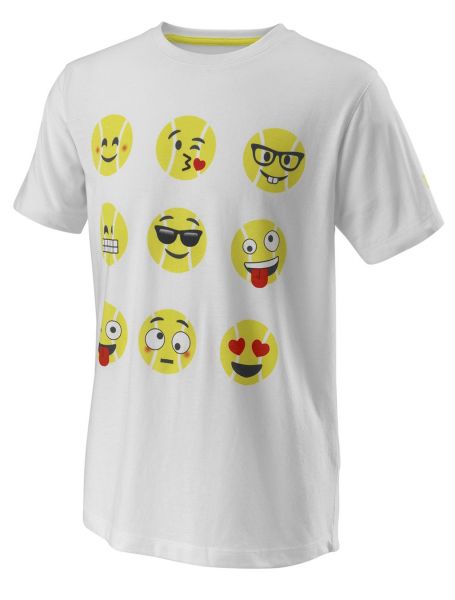 Тениска за момчета Wilson Emoti-Fun Tech Tee B - white