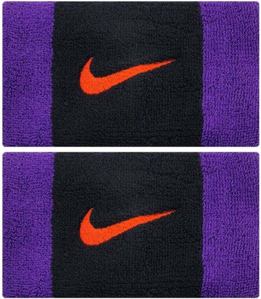  Nike Swoosh Double-Wide Wristbands - black/court purple/chile red