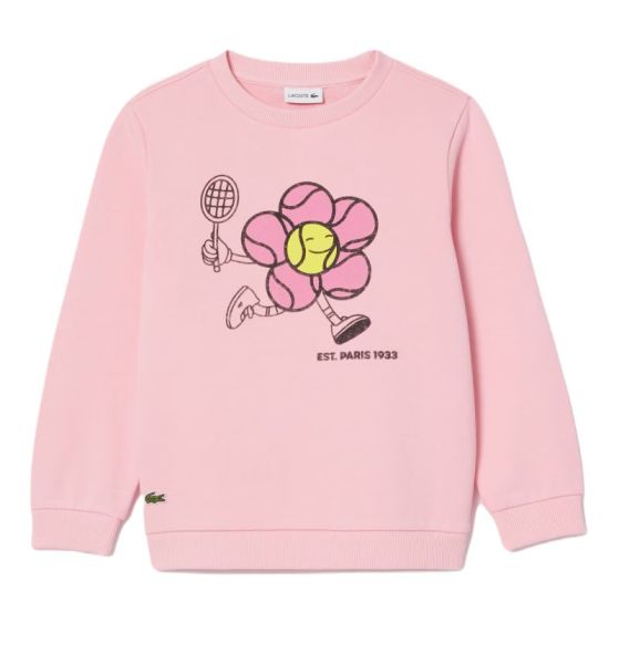 Dívčí mikina Lacoste Printed Crew Neck - Růžový