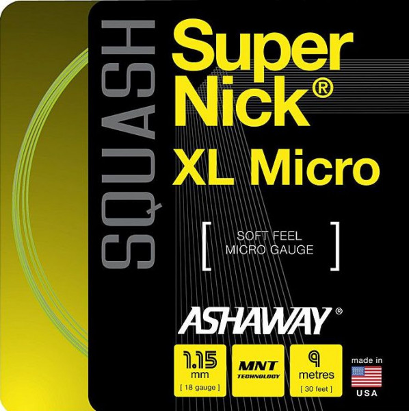 Naciąg tenisowy Ashaway SuperNick XL Micro (9 m) - yellow (Polecany)