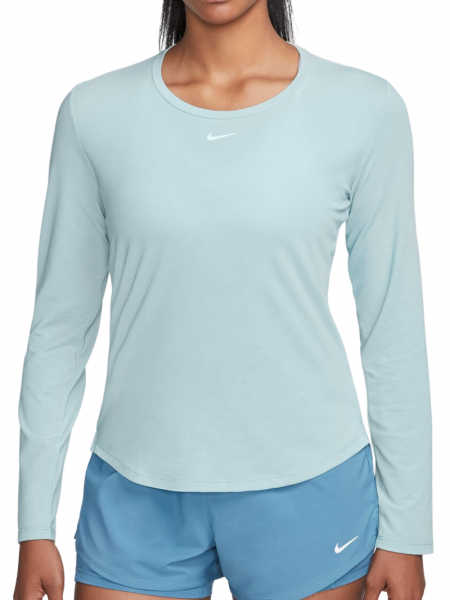 Moteriški marškinėliai Nike Dri-Fit One Luxe Lon Sleeve Top - ocean bliss/reflective silver