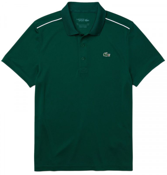  Lacoste Men’s Sport Contrast Piping Breathable Piqué Polo Shirt - green