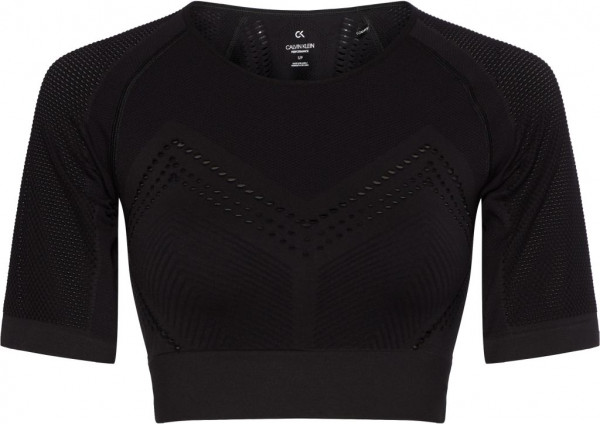 Marškinėliai moterims Calvin Klein SS Cropped T-shirt - black