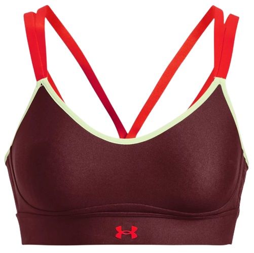 Γυναικεία Μπουστάκι Under Armour Women's UA Infinity Low Strappy Sports Bra - chestnut red/phosphor gree