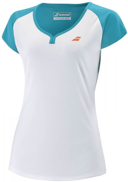 Női tenisz top Babolat Play Cap Sleeve Top Women - white/caneel bay